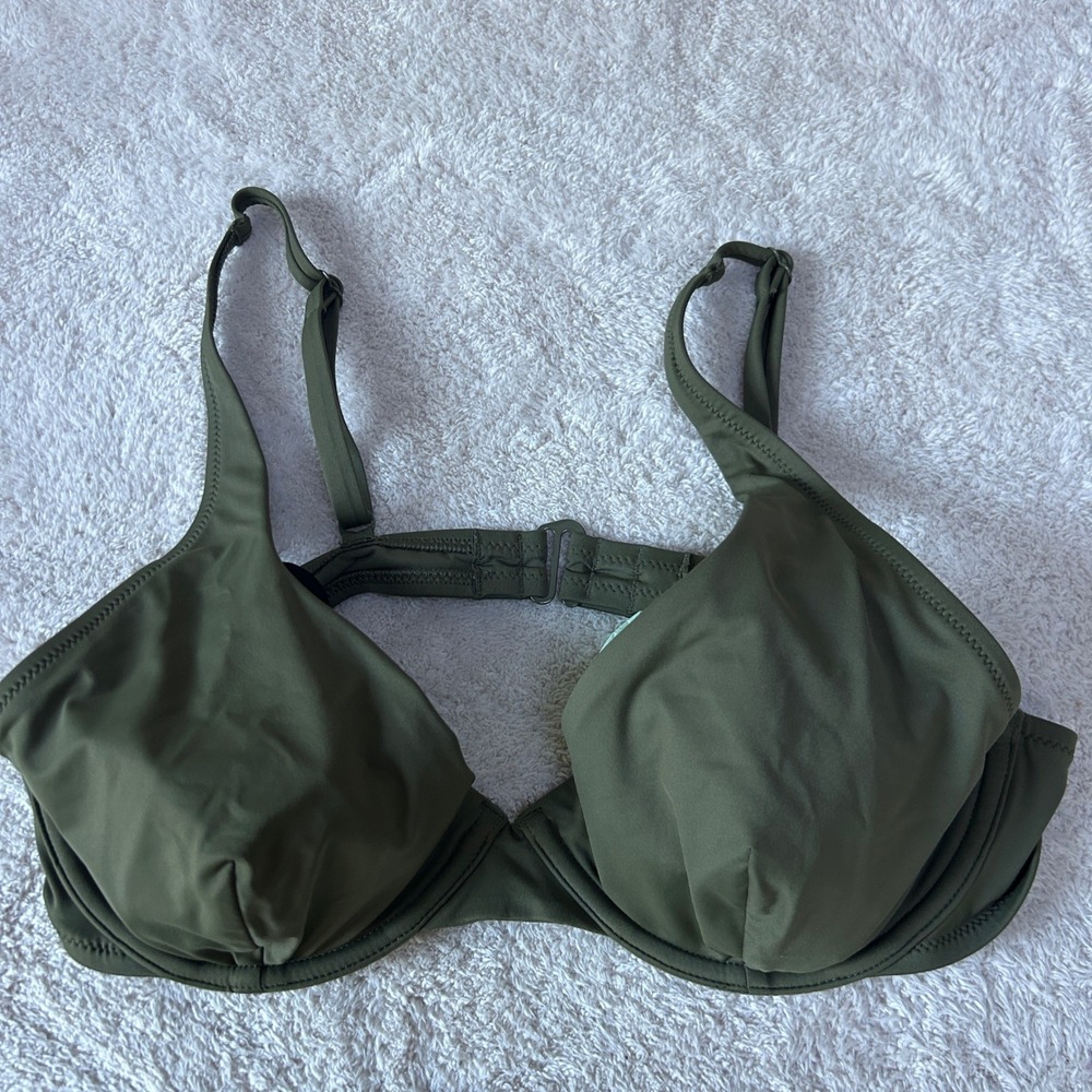 Gap Women Olive Green Underwire Bikini Top Molded Cup Size Medium